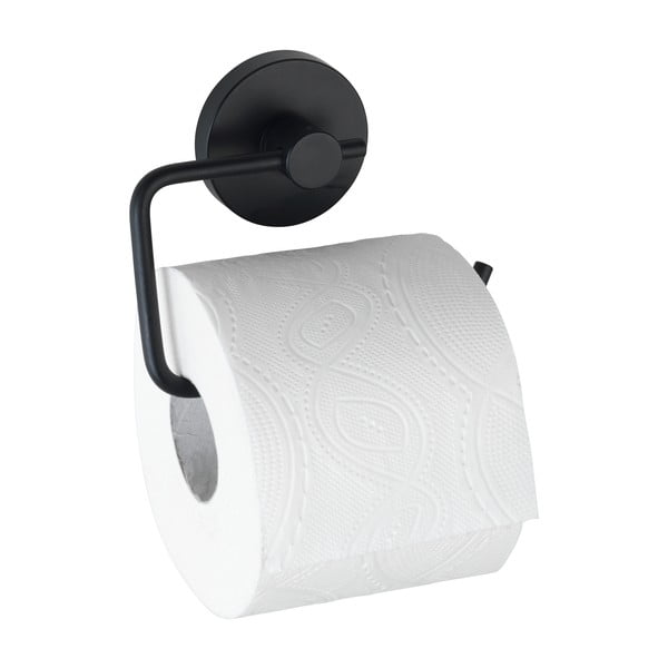 Črno držalo za toaletni papir Wenko Vacuum-Loc® Milazzo