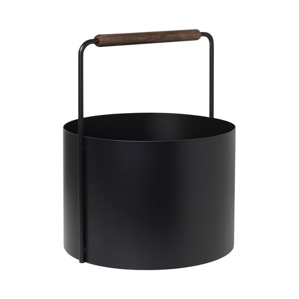 Črna kovinska košara za drva Blomus Fireplace