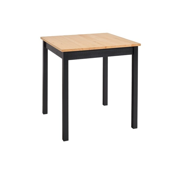 Jedilna miza iz borovega lesa s črno konstrukcijo Bonami Essentials Sydney, 70 x 70 cm