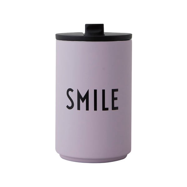 Vijolična termovka Design Letters Smile, 350 ml
