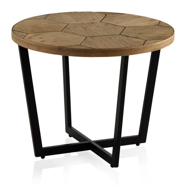Kavna mizica s črno železno konstrukcijo Geese Honeycomb, ⌀ 59 cm