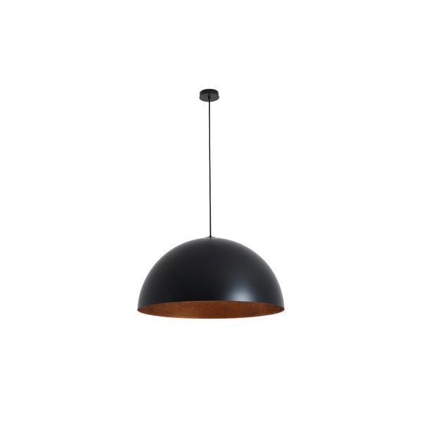 Črna viseča svetilka z detajli v barvi bakrai Custom Form Lord, 70 cm