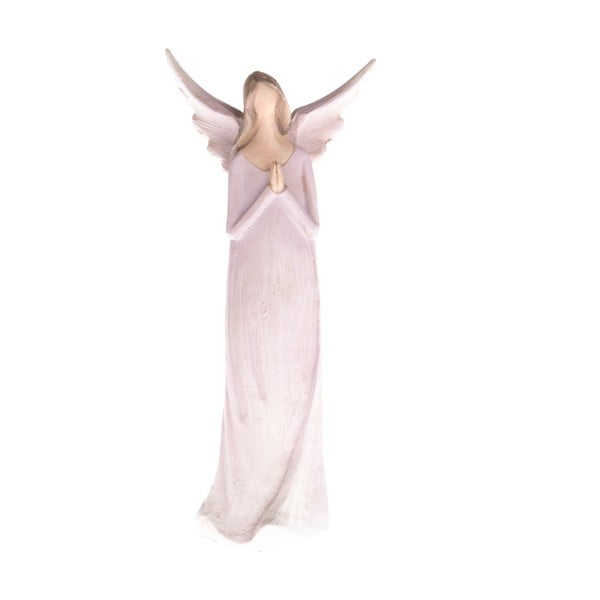 Vijolična dekorativna figurica Dakls Praying Angel, višina 14,5 cm