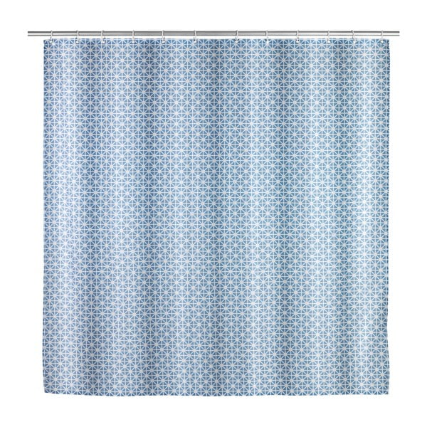 Modra zavesa za tuš Wenko Cristal, 180 x 200 cm