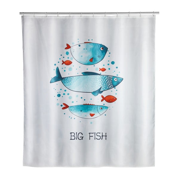 Pralna kopalniška zavesa Wenko Big Fish, 180 x 200 cm