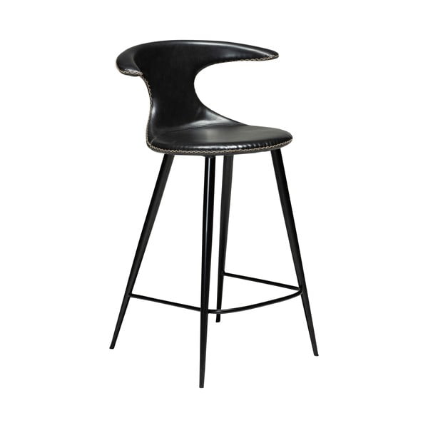 Črn barski stol iz umetnega usnja DAN-FORM Denmark Flair, višina 90 cm