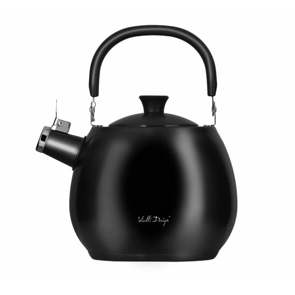 Črn grelnik za vodo iz nerjavečega jekla z batom Vialli Design Bolla, 2,5 l