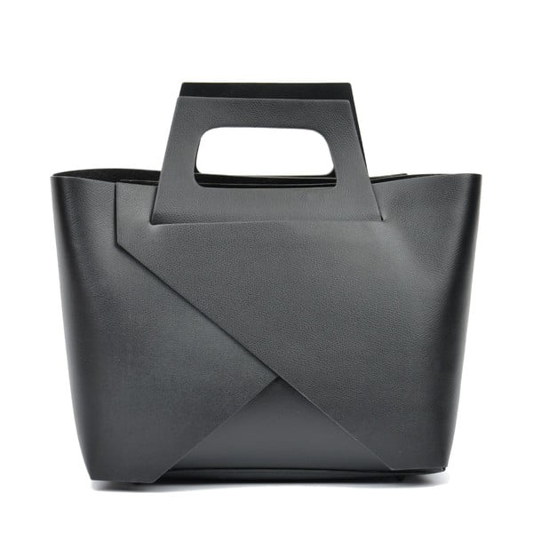 Črna usnjena torbica Carla Ferreri Cross