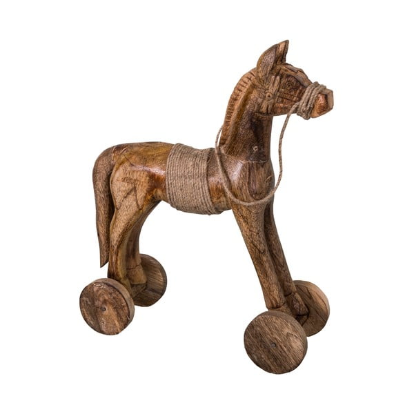 Dekorativni lesen kipec konja Antic Line Cheval, višina 31 cm