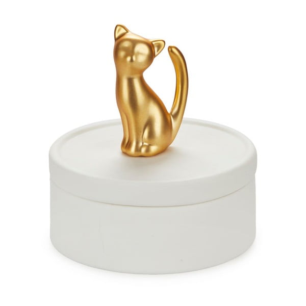 Bela porcelanasta posodica za nakit Balvi Cat