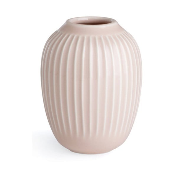 Svetlo rožnata keramična vaza Kähler Design Hammershoi, višina 10 cm