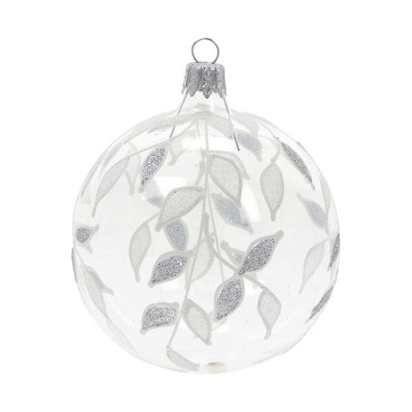 Komplet 3 steklenih božičnih okraskov v belo-srebrni barvi Ego Dekor