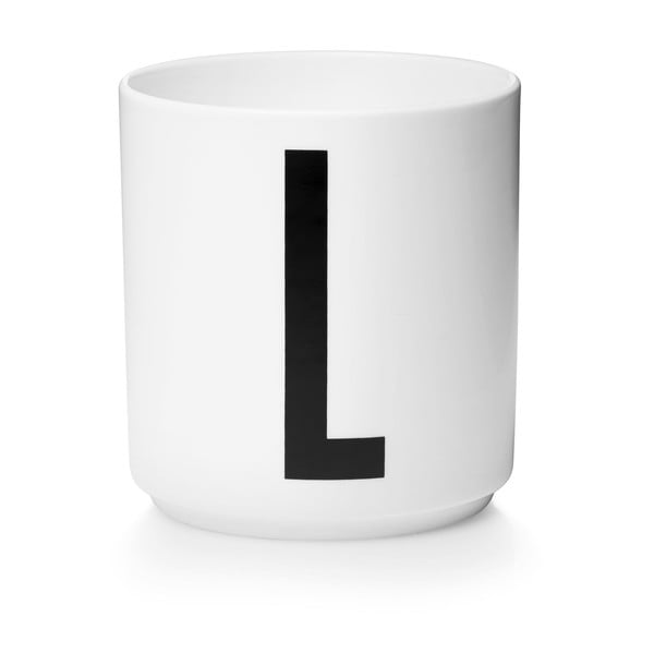 Bel porcelanast lonček Design Letters Personal L