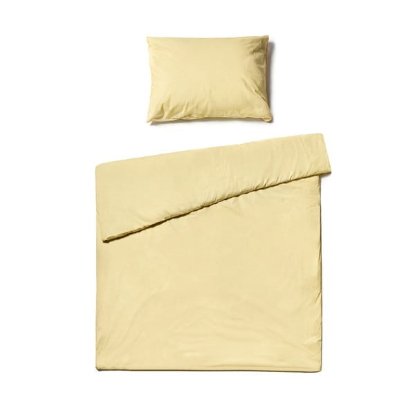 Vanilijevo rumeno bombažna posteljnina Le Bonom, 140 x 220 cm