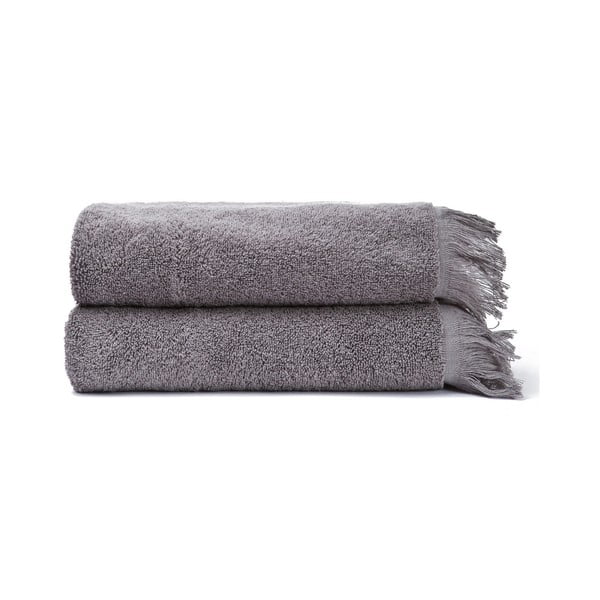 2-delni komplet sivih brisač iz 100 % bombaža Bonami, 50 x 90 cm