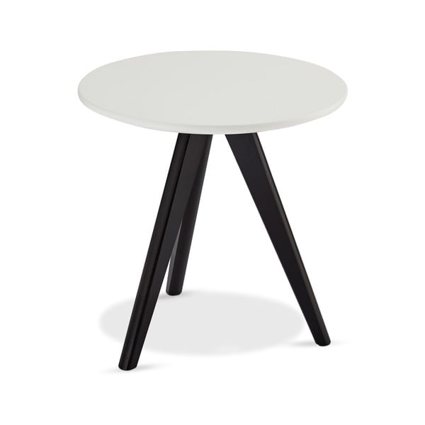 Črno-bela kavna mizica z nogami iz hrastovega lesa Furnhouse Life, Ø 40 cm