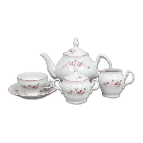 Porcelanast čajni servis z vrtnicami Thun Bernadotte