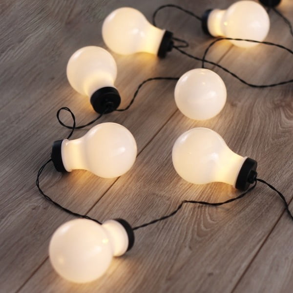Črna svetlobna LED veriga z žarnicami DecoKing Bulb, 10 luči, dolžina 2,2 m