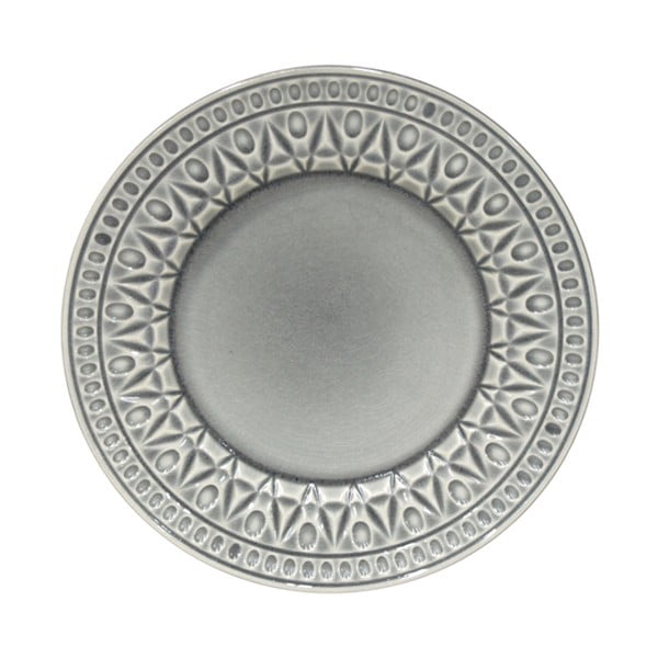 Siv keramičen desertni krožnik Costa Nova Cristal, ⌀ 22 cm