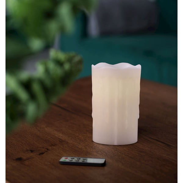 LED sveča z daljinskim upravljalnikom DecoKing Drip, višina 12,5 cm