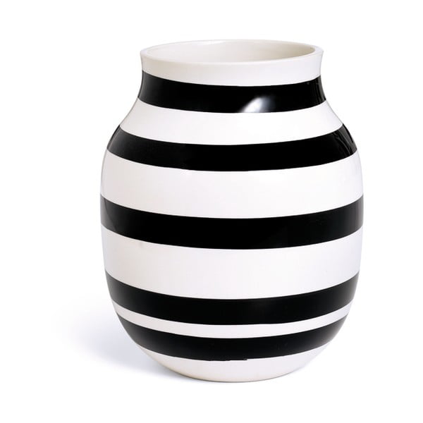 Črno-bela keramična vaza Kähler Design Omaggio, višina 20 cm