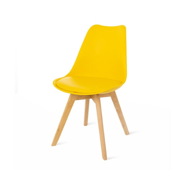 Komplet 2 rumenih stolov z bukovimi nogami loomi.design Retro
